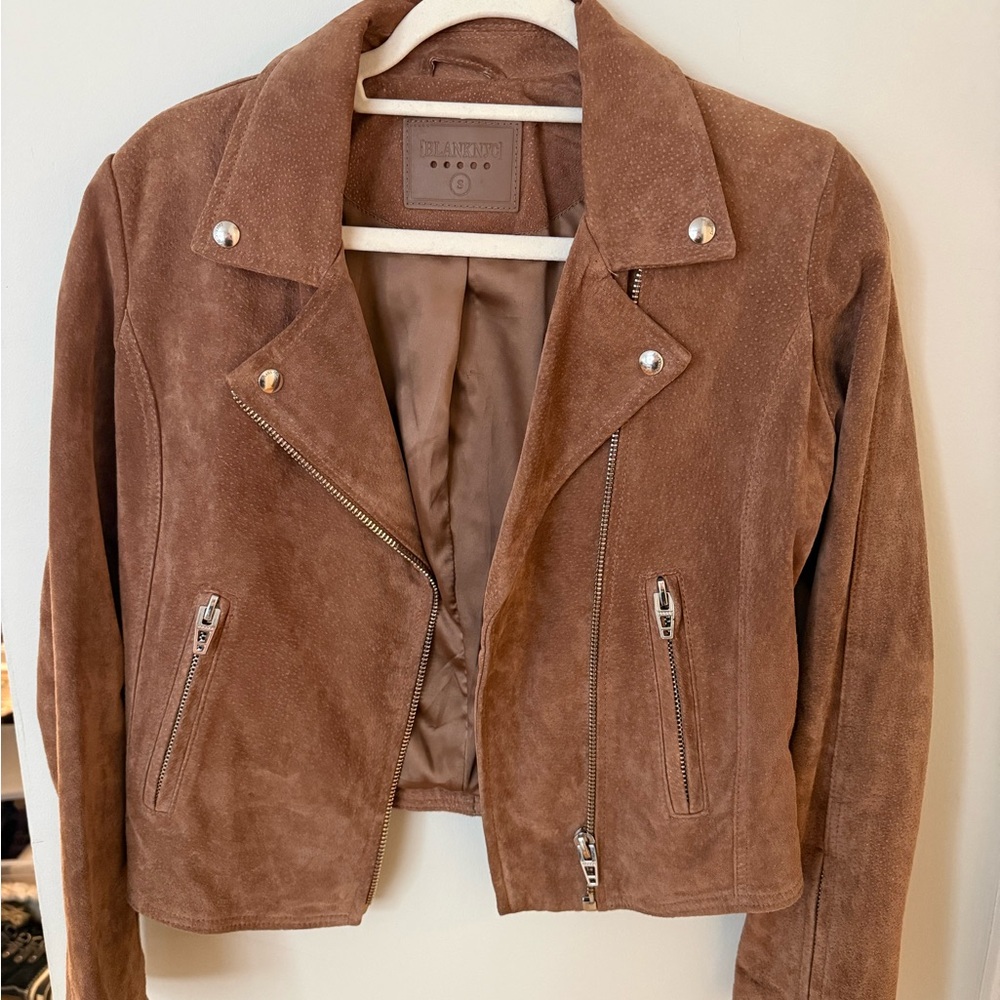 Blank NYC Brown Suede Moto Jacket